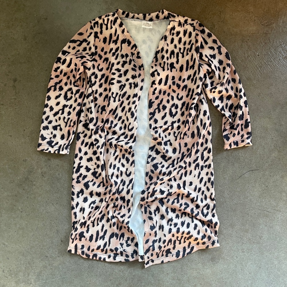 Girls Leopard Longline Cardigan